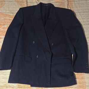 Vintage Oleg Cassini Navy Blue Men's Jacket And Vest